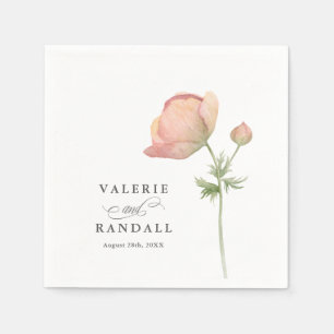 Serviette En Papier Mariage Botanique Simple Élégant
