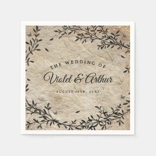 Serviette En Papier Mariage Botanique Vintage