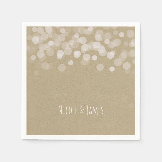 Serviette En Papier Mariage Brown papier simple rustique (Devant)