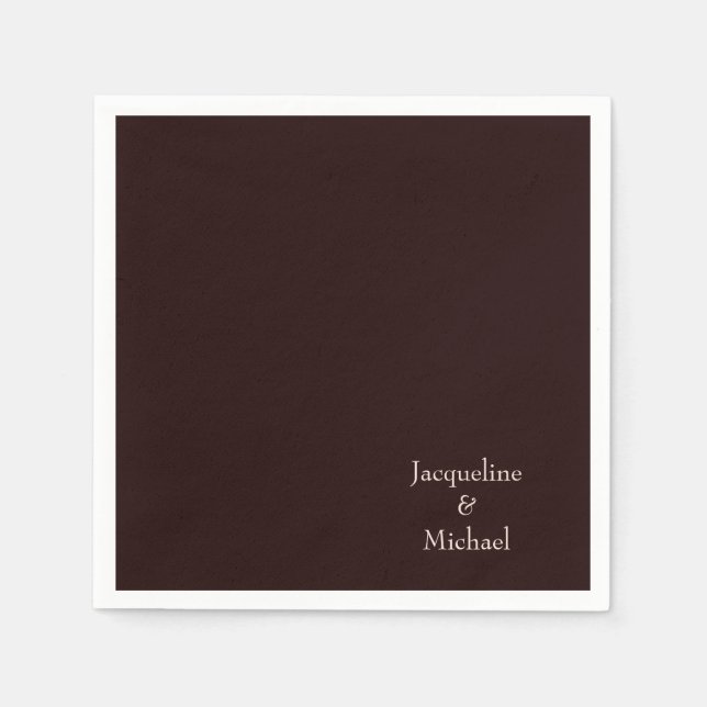 Serviette En Papier Mariage Burgundy Blush Custom Couple Names (Devant)