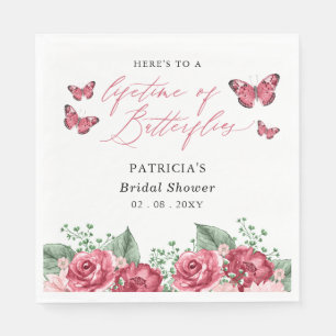 Serviette En Papier Mariage Burgundy Papillons à Vie Shower