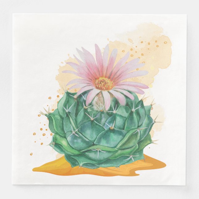 Serviette En Papier Mariage Cactus (Devant)