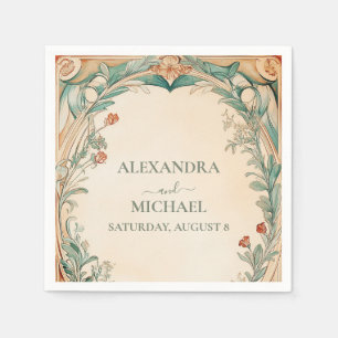 Serviette En Papier Mariage cadre botanique chaud