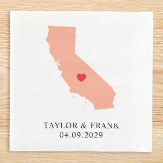 Serviette En Papier Mariage Californie pêche
