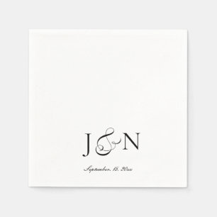 Serviette En Papier Mariage Calligraphie Classique Écriture sur Ivoire