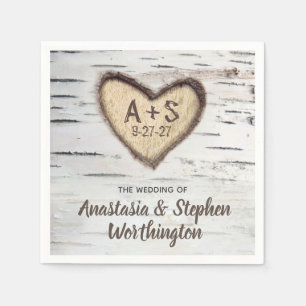 Serviette En Papier Mariage campagnard de Birch Bark Rustique serviett