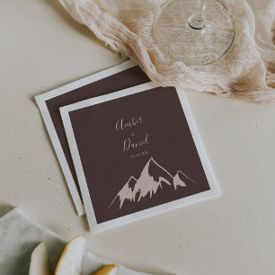 Serviette En Papier Mariage campagnard de montagne Clear