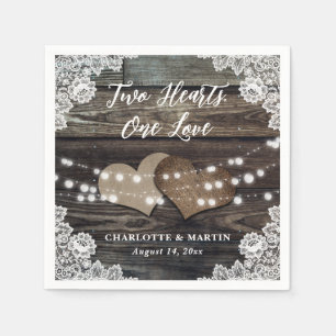 Serviette En Papier Mariage campagnard rustique romantique