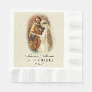 Serviette En Papier Mariage catholique de mariée mariage Mary Joseph