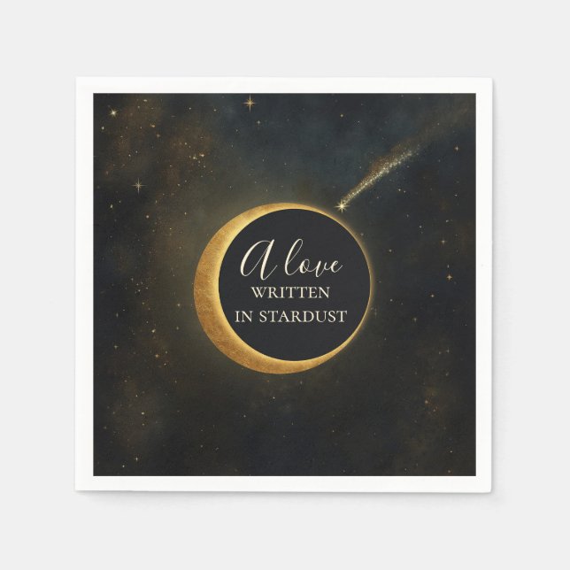 Serviette En Papier Mariage céleste de l'éclipse de poussière d'étoile (Devant)