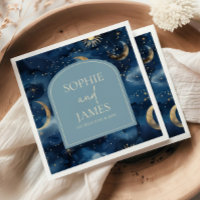 Mariage Céleste Élégant Or Bleu Ciel Étoilé