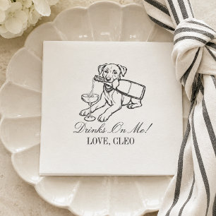 Serviette En Papier Mariage Champagne Labrador Retriever Classique