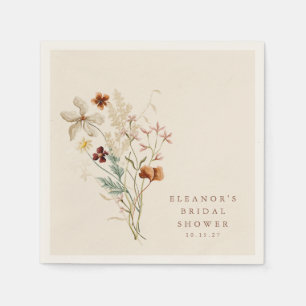 Serviette En Papier Mariage Champêtre Bohème Rustique Fleurs Floral