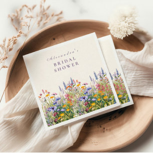 Serviette En Papier Mariage Champêtre de Fleurs Sauvages