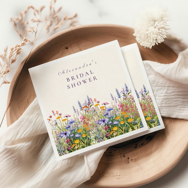Serviette En Papier Mariage Champêtre de Fleurs Sauvages (Créateur téléchargé)