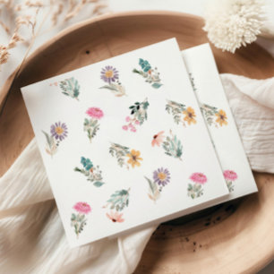 Serviette En Papier Mariage Champêtre en Fleur Semaine de Mariée