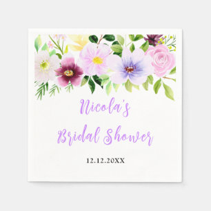 Serviette En Papier Mariage Champêtre Fleurs Violettes de Printemps