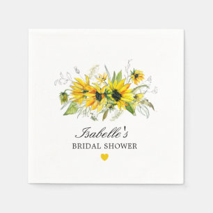 Serviette En Papier Mariage Champêtre Jaune Tournesol