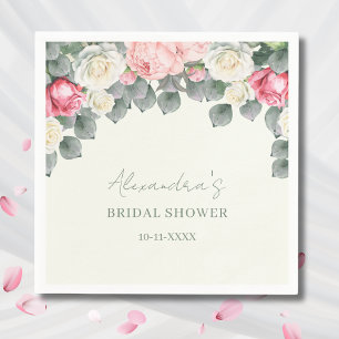 Serviette En Papier Mariage Champêtre Rose Pâle Ivoire de Style Rétro