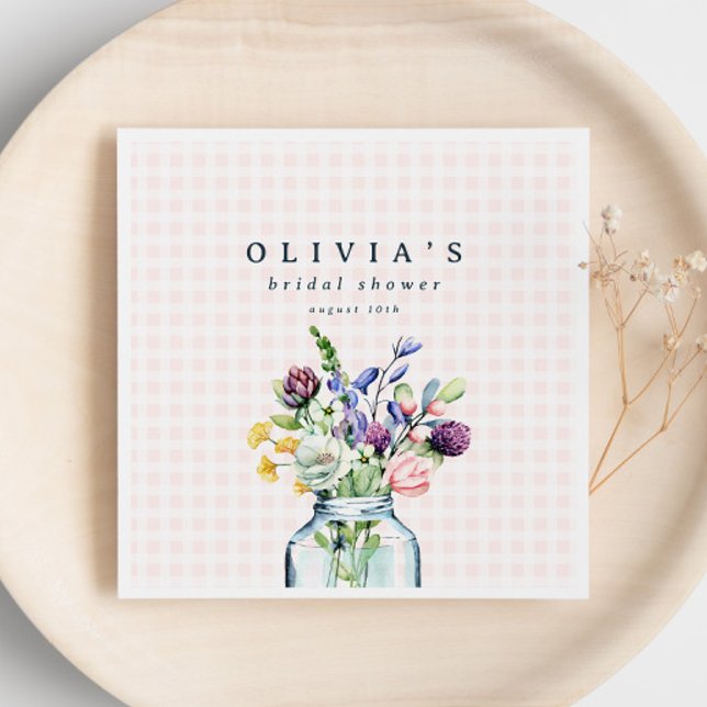 Serviette En Papier Mariage Champêtre Rustique avec Fleurs Sauvages da (Créateur téléchargé)