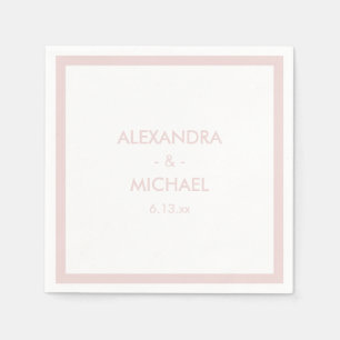 Serviette En Papier Mariage chic Blush français inspiré