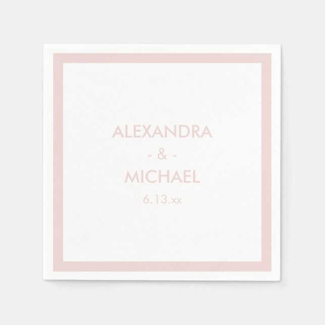 Serviette En Papier Mariage chic Blush français inspiré (Devant)