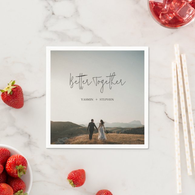 Serviette En Papier Mariage Chic Photo Moderne (En situation)