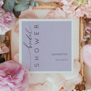 Serviette En Papier Mariage chic violet Fête de fiançailles
