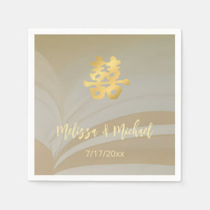 Serviette En Papier Mariage chinois d'art Abstrait personnalisé