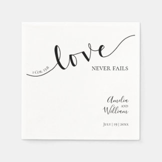 Serviette En Papier Mariage, Chrétien, Simple, Élégant, Typographie,