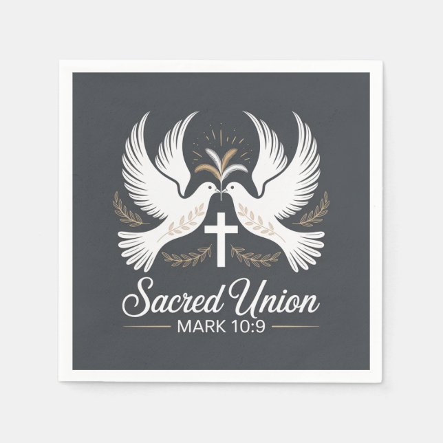 Serviette En Papier Mariage Chrétien Union Sacrée (Devant)