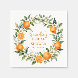 Serviette En Papier Mariage Citron Orange Main Squeeze