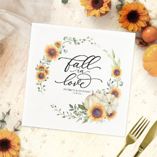Serviette En Papier Mariage Citrouille Tournesol Tombe Blanche
