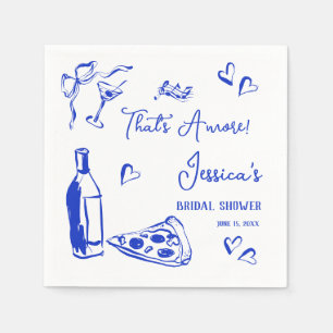 Serviette En Papier Mariage civil Hand Drawn Doodle That's Amore pizza
