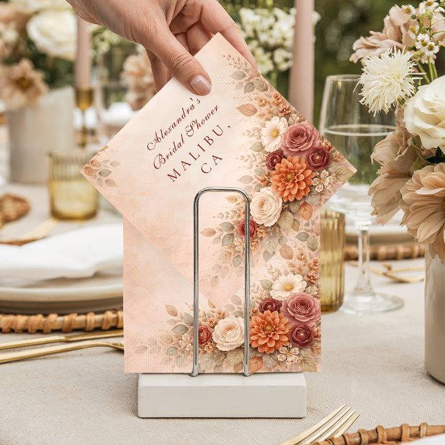 Serviette En Papier Mariage classique de fleurs d'automne (Créateur téléchargé)