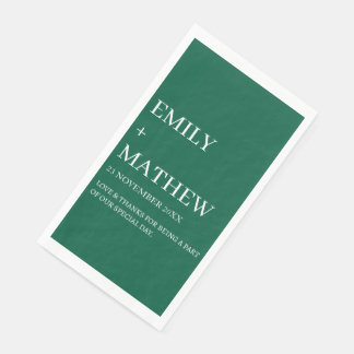 SERVIETTE EN PAPIER MARIAGE CLASSIQUE ÉLÉGANT MODERNE PERSONNALISÉ DE 