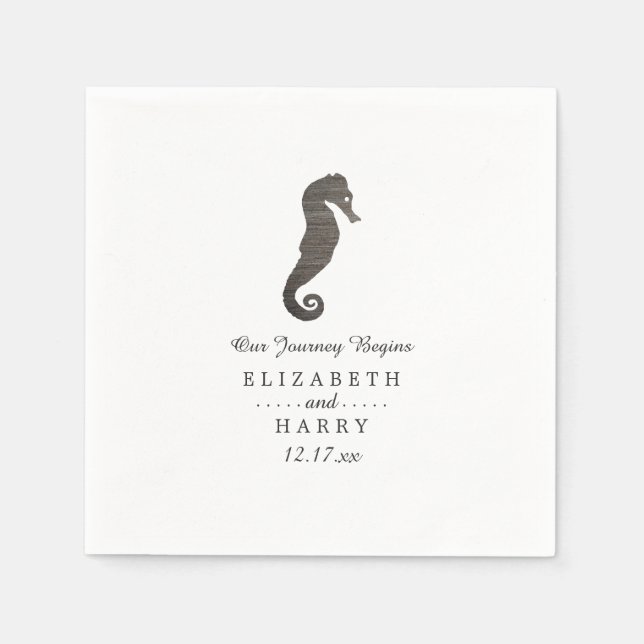 Serviette En Papier Mariage Clay Seahorse Beach (Devant)
