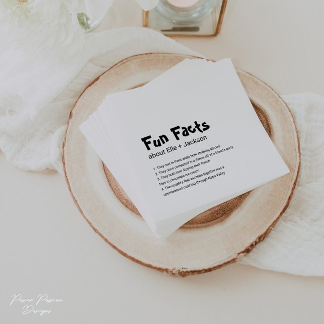 Serviette En Papier Mariage Cocktail serviettes avec des faits amusant (Créateur téléchargé)