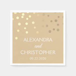 Serviette En Papier Mariage Confetti Gold