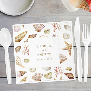 Serviette En Papier Mariage Coquillage