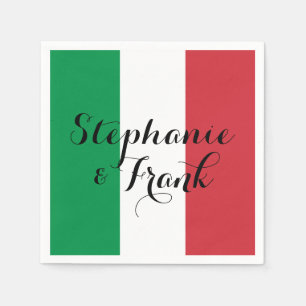 Serviette En Papier Mariage couleur drapeau italien