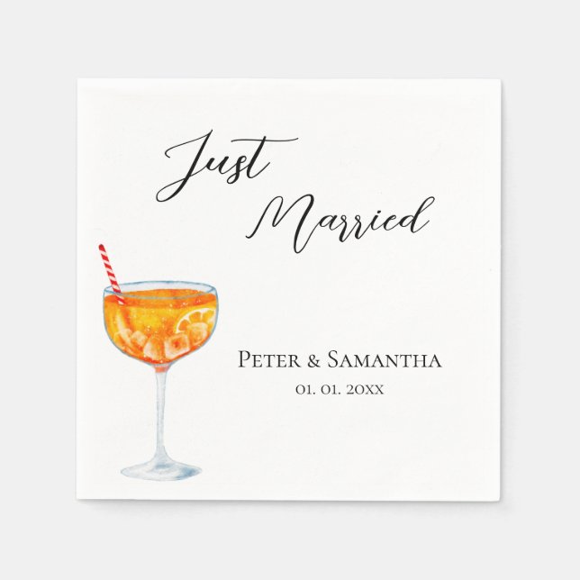 Serviette En Papier Mariage coup de foudre au Spritz (Devant)