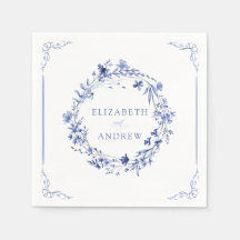 Mariage Couronne Florale Calligraphie Formel Éléga