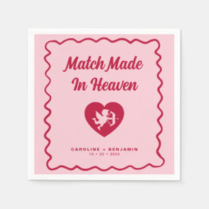 Serviette En Papier Mariage Cupid Tasse Faite au Paradis Vague Rétro