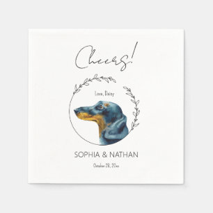 Serviette En Papier Mariage Dachshund Chien simple Cocktail  Napkins