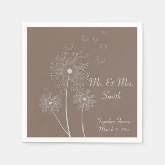 Serviette En Papier Mariage Dandelion Brown serviettes