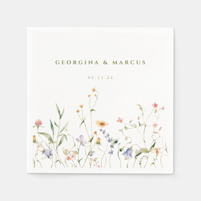 Serviette En Papier Mariage dans le petit jardin (Devant)