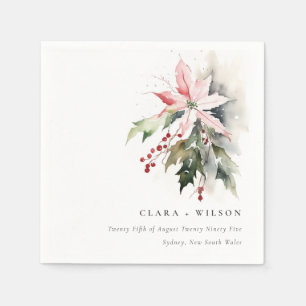 Serviette En Papier Mariage d'aquarelle de la feuille de fruits de Poi