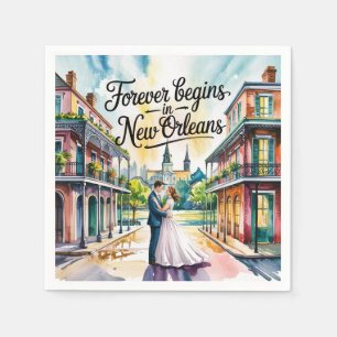 Serviette En Papier Mariage d'aquarelle NOLA de la Nouvelle-Orléans