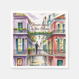 Serviette En Papier Mariage d'aquarelle NOLA de la Nouvelle-Orléans